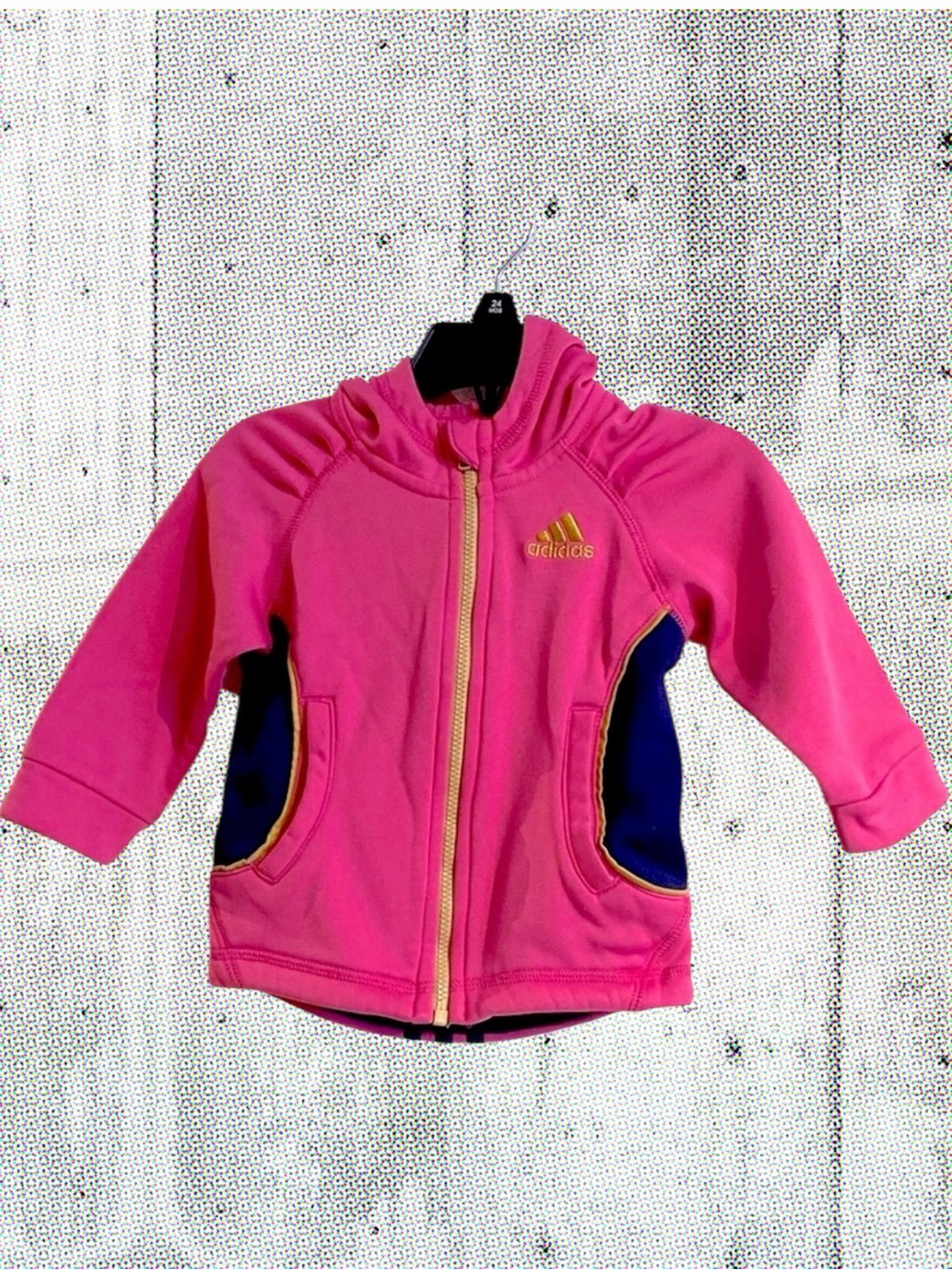 💥2/$15💥 ADIDAS Baby Girl Pink Hoodie w/ Gold & Blue Accents!!! 12 months!